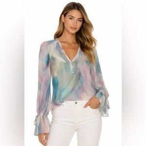 anthropologie Parker Silk Blend Watercolor Blouse
Long Sleeve Size large
